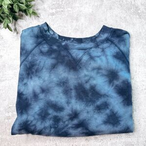 Old Navy Blue Tie Dye Long Sleeve Crewneck Sweater Size Medium
